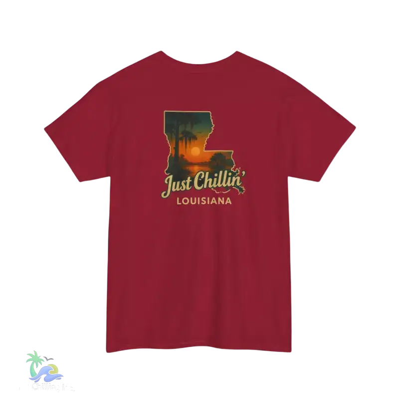 Louisiana Sunset Tee Unisex Cotton Shirt Just Chillin’ Apparel Casual Summer Top Louisiana Souvenir - T-Shirt