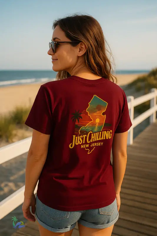 Just Chillin’ New Jersey Sunset Unisex Heavy Cotton Tee – Boardwalk Beach & State Pride Shirt T Shirt