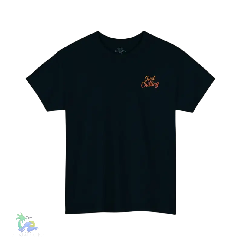 Unisex Heavy Cotton Tee - Just Chilling NJ Sunset Design Casual Wear Summer Vibes Beach Outfit Gift for Friends