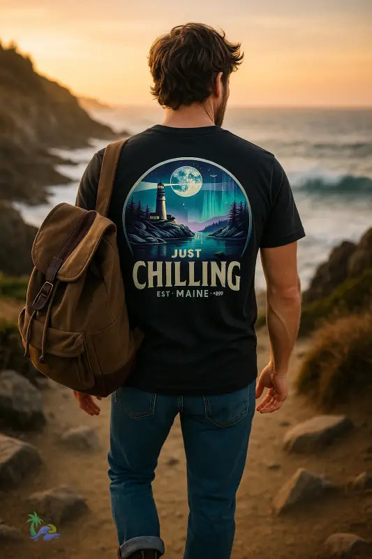 🌲 Just Chilling Scenic Tee – Coastal Escape Edition (Maine State Reppin’) - T-Shirt