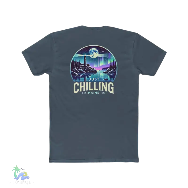 Just Chilling Scenic Tee – Coastal Escape- Maine Edition - Solid Indigo / S - T-Shirt