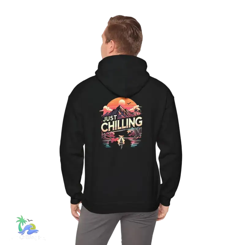 Just Chilling Unisex Heavy Blend™ Hooded Sweatshirt - Perfect for Relaxation and Outdoor Adventures - S / Black - Hoodie