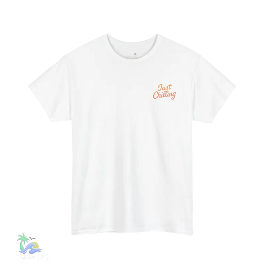 a white t - shirt with the words just chillin on it