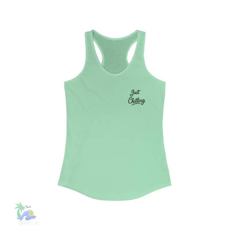 Just Chilling Women’s Racerback Tank Top - Perfect for Summer Days - XS / Solid Mint - Tank Top