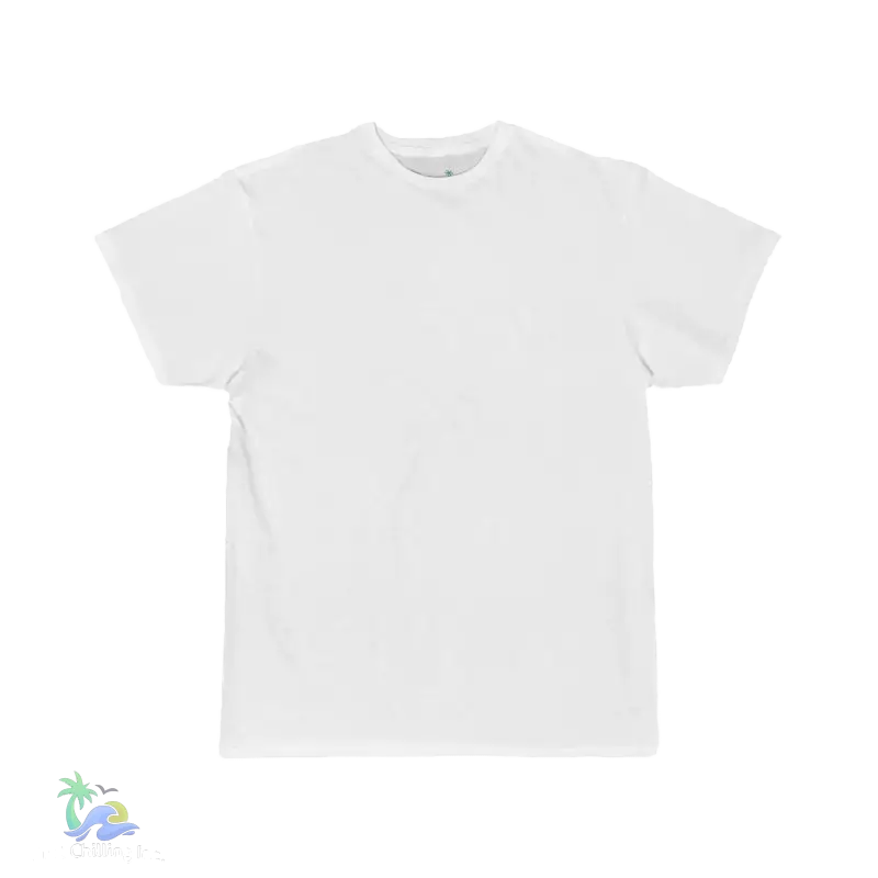 A plain white t-shirt against a black background.