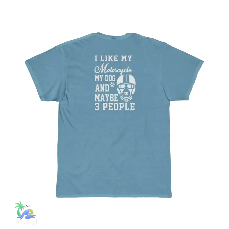 Motorcycle Dog Men’s Tee Shirt - Sky Blue / S - T-Shirt