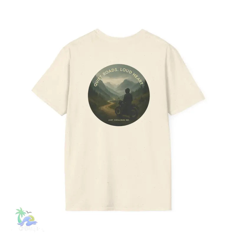 Motorcycle Tshirt- Express Yourself _ Quiet Road-Load Hearts - Natural / S - T-Shirt