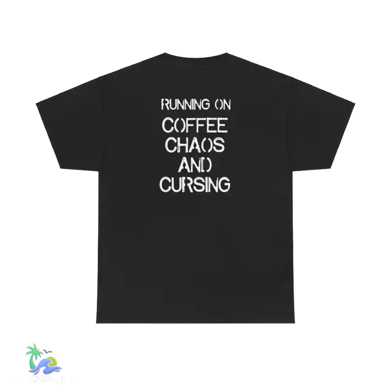 Unisex Heavy Cotton Tee running on coffee chaos and curses - Black / S - T-Shirt