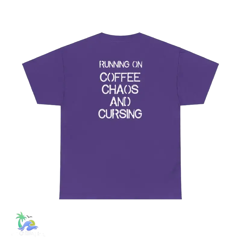 Unisex Heavy Cotton Tee running on coffee chaos and curses - Lilac / S - T-Shirt