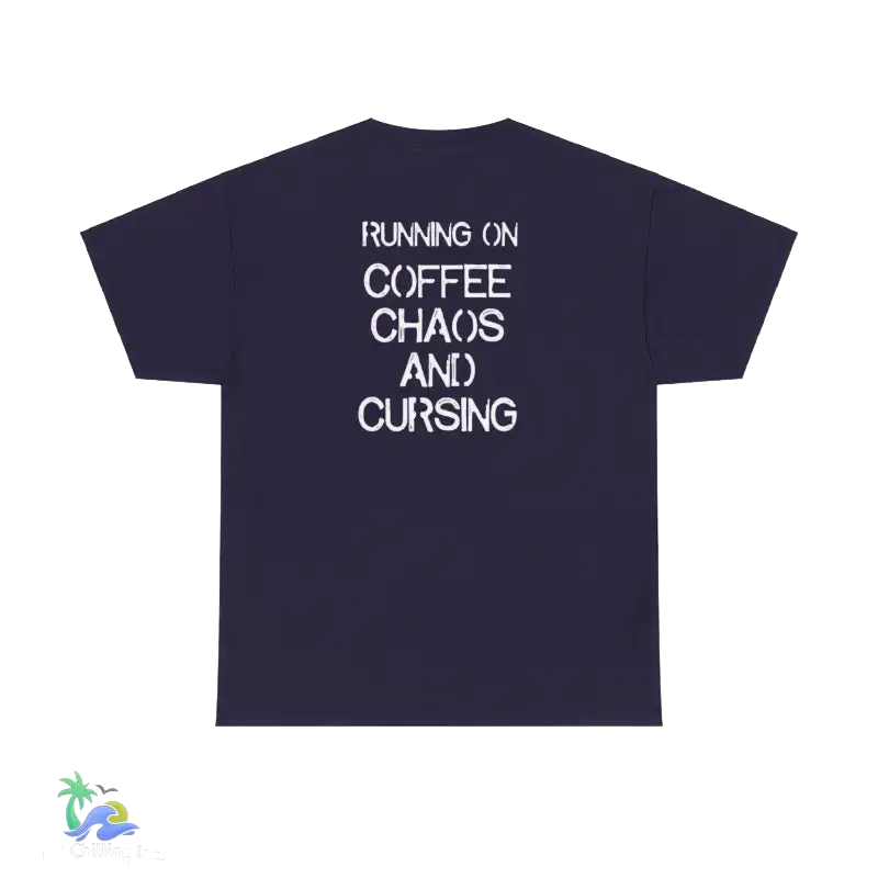 Unisex Heavy Cotton Tee running on coffee chaos and curses - Blackberry / S - T-Shirt