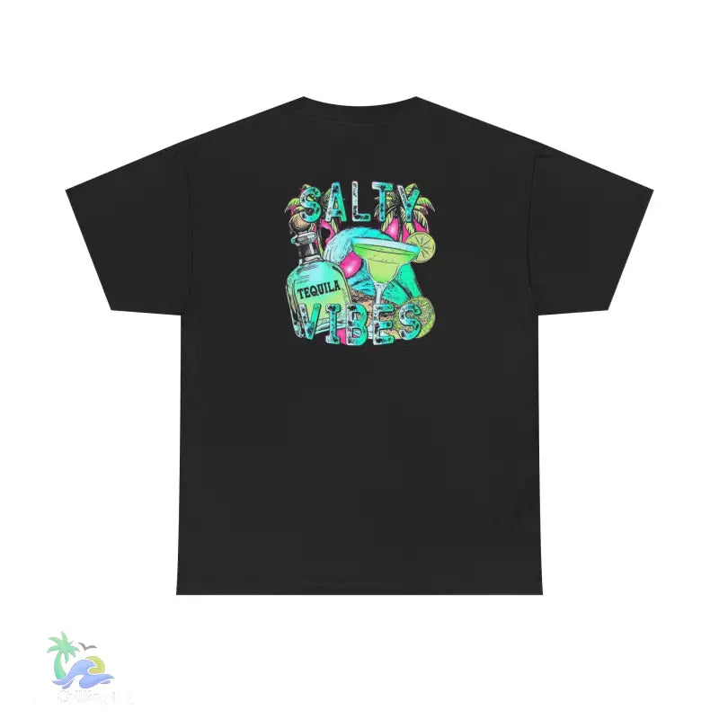 Salty vibes tshirt unisex- perfect for a summer day - Black / S - T-Shirt