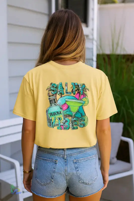 Salty Vibes Unisex T Shirt – Tequila Sunset Summer Tee | Just Chilling Inc. T Shirt