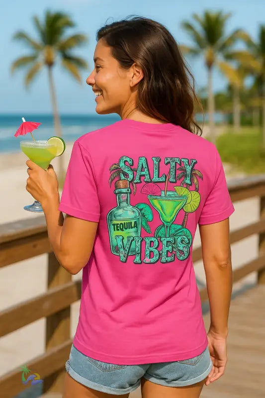Salty Vibes Unisex T Shirt – Tequila Sunset Summer Tee | Just Chilling Inc. T Shirt