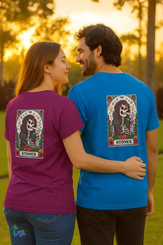 Stoner Tarot Tee - Unisex Cotton Tee - Purple / S - T-Shirt