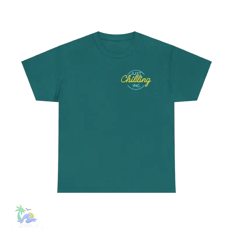 a teal t - shirt with the words, the building on it