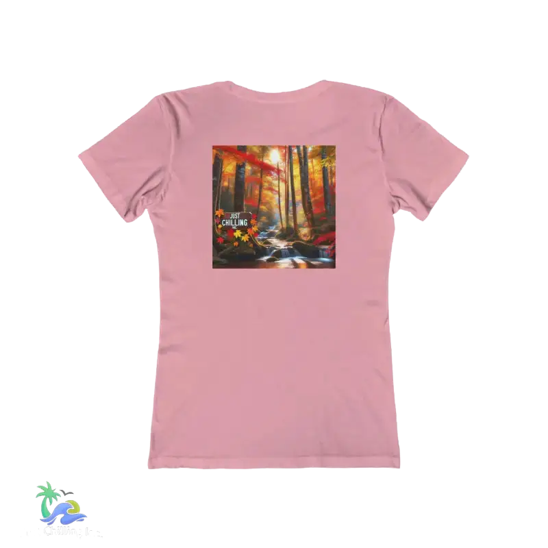 The Boyfriend Tee for Women just chilling waterfall fall - Solid Light Pink / S - T-Shirt