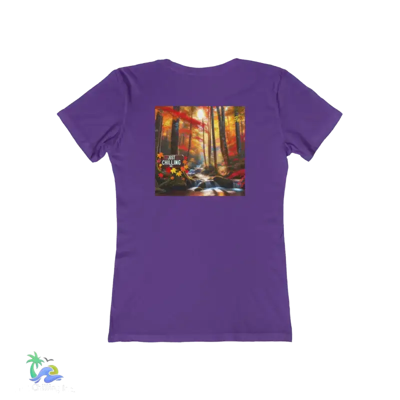 The Boyfriend Tee for Women just chilling waterfall fall - Solid Purple Rush / S - T-Shirt