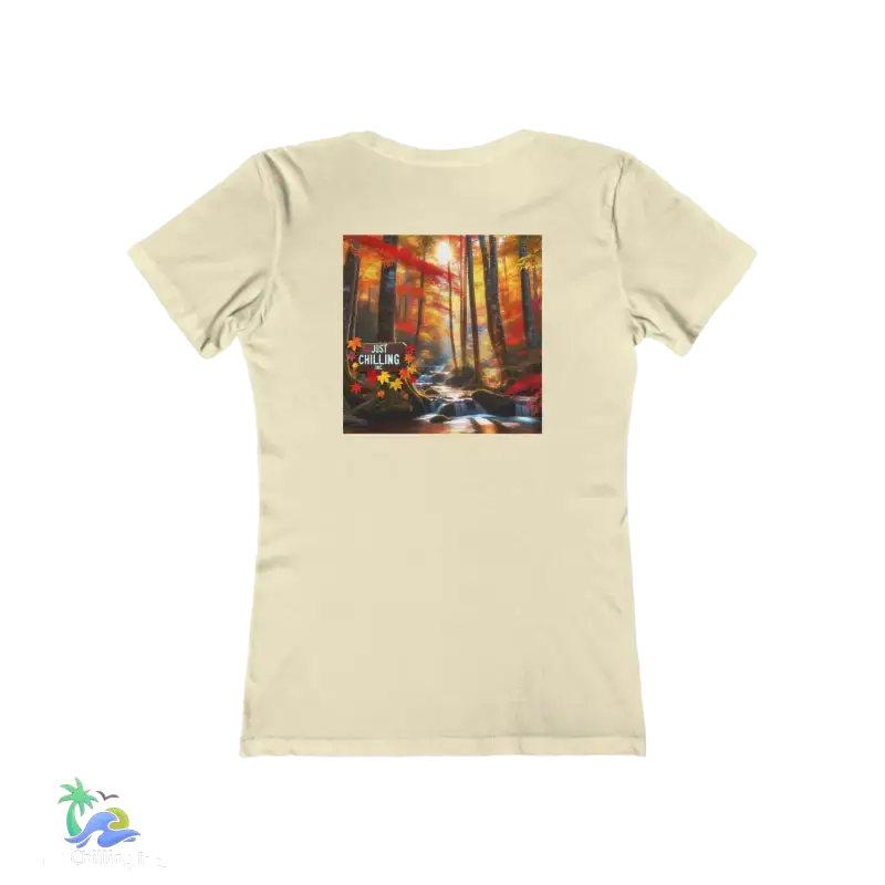 The Boyfriend Tee for Women just chilling waterfall fall - Solid Natural / S - T-Shirt