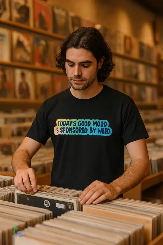 Today’s good mood was brought to you by weed- cannabis All Star Basic tee - T-Shirt