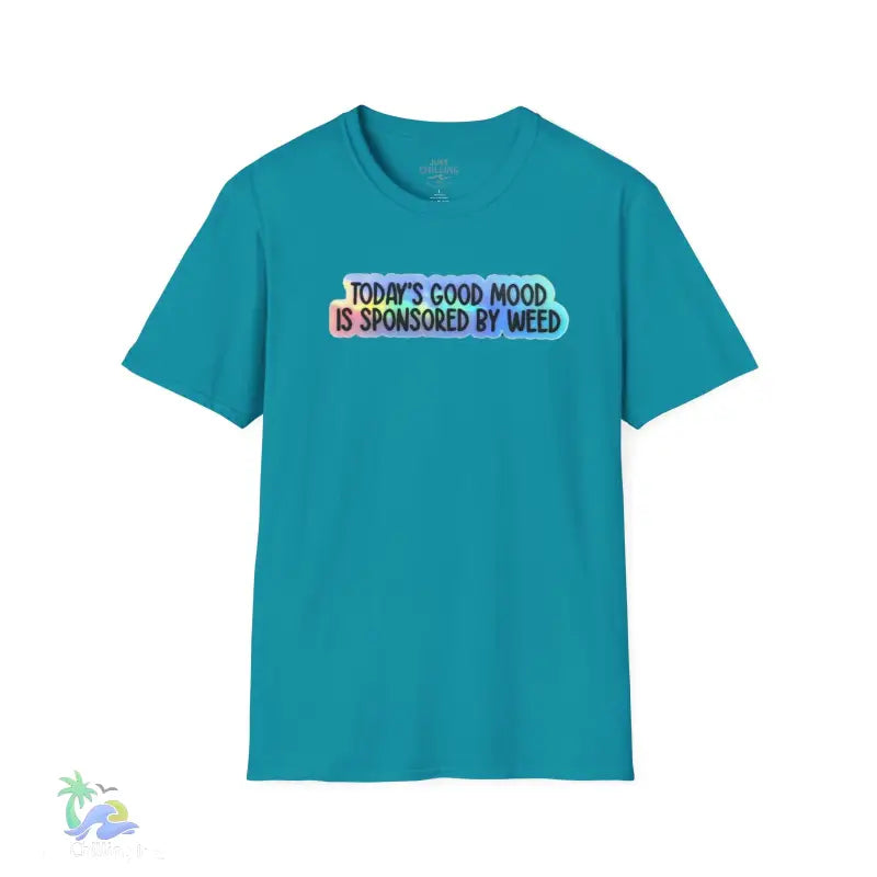 Today’s good mood was brought to you by weed- cannabis All Star Basic tee - Tropical Blue / S - T-Shirt
