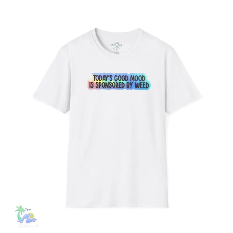 Today’s good mood was brought to you by weed- cannabis All Star Basic tee - White / S - T-Shirt