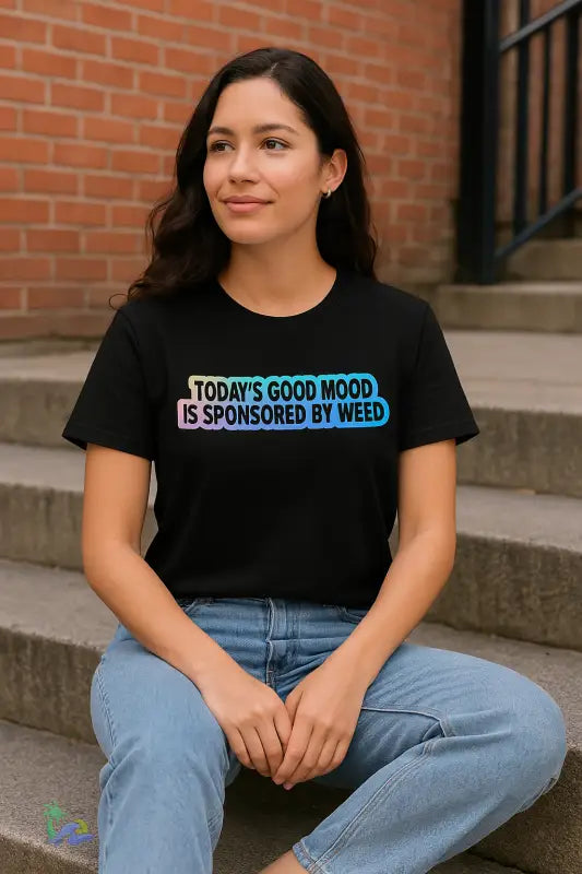 Today’s good mood was brought to you by weed- cannabis All Star Basic tee - T-Shirt