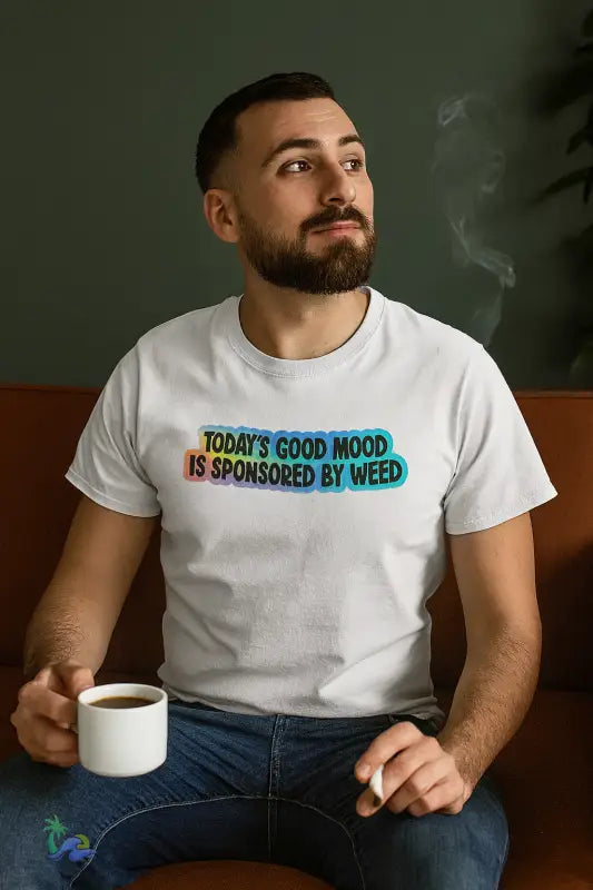 Today’s good mood was brought to you by weed- cannabis All Star Basic tee - T-Shirt