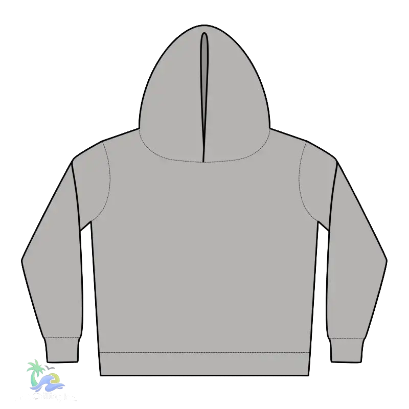 A simple gray hoodie with a curved front and two long sleeves.