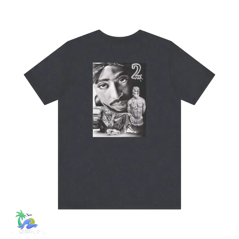 Tribute to 2pac casual everyday tee - Heather Navy / S - T-Shirt