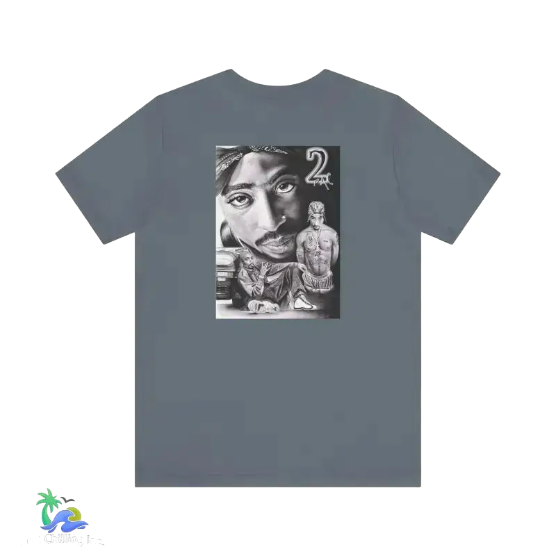 Tribute to 2pac casual everyday tee - Steel Blue / S - T-Shirt
