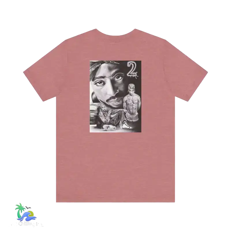 Tribute to 2pac casual everyday tee - Heather Mauve / S - T-Shirt