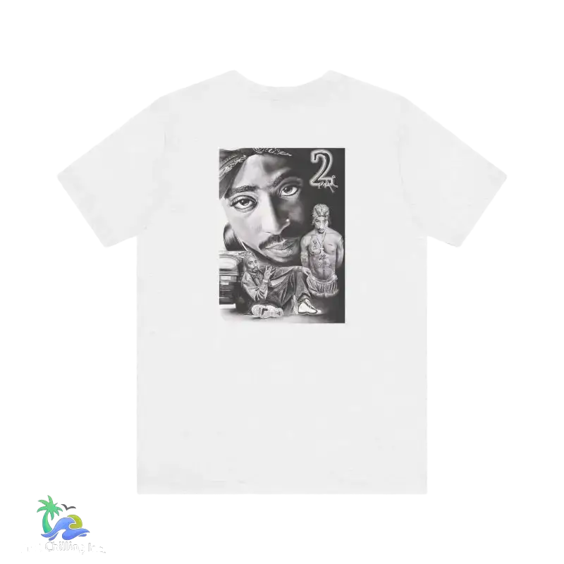Tribute to 2pac casual everyday tee - Ash / S - T-Shirt