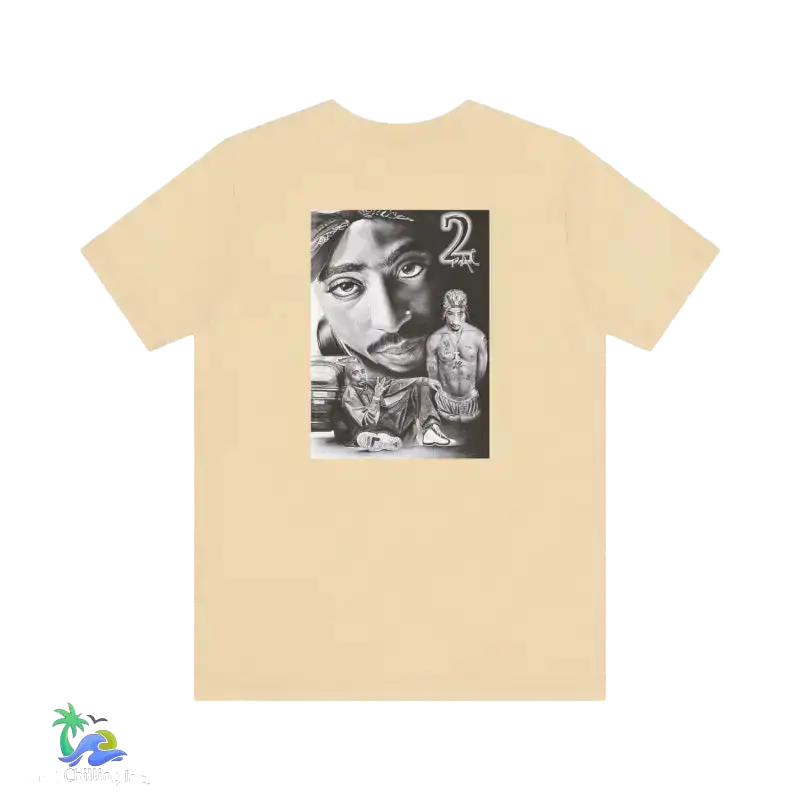 Tribute to 2pac casual everyday tee - Soft Cream / S - T-Shirt