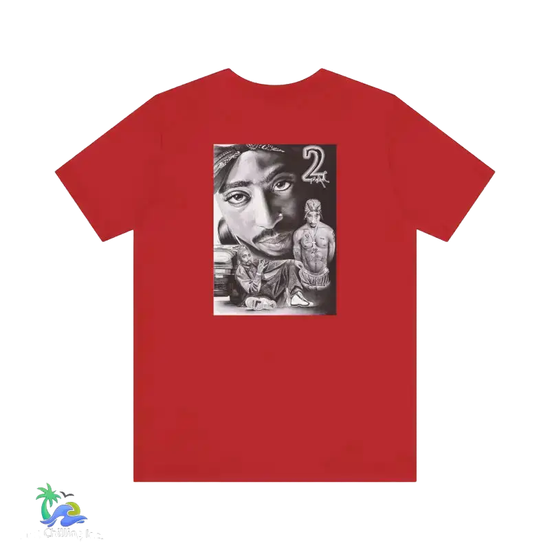 Tribute to 2pac casual everyday tee - Red / S - T-Shirt