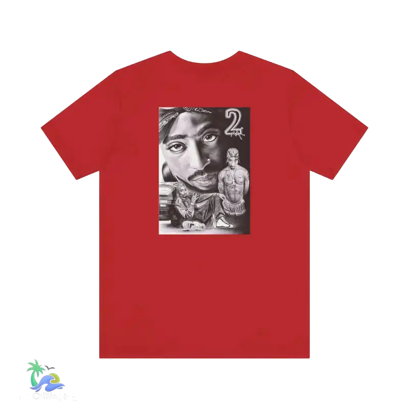 Tribute to 2pac casual everyday tee - Red / S - T-Shirt