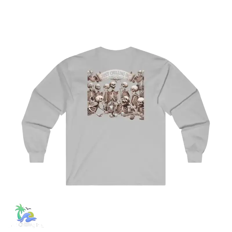 Ultra Cotton Long Sleeve Tee - Drunken Skeletons - Just Chilling Inc.Just Chilling Inc.