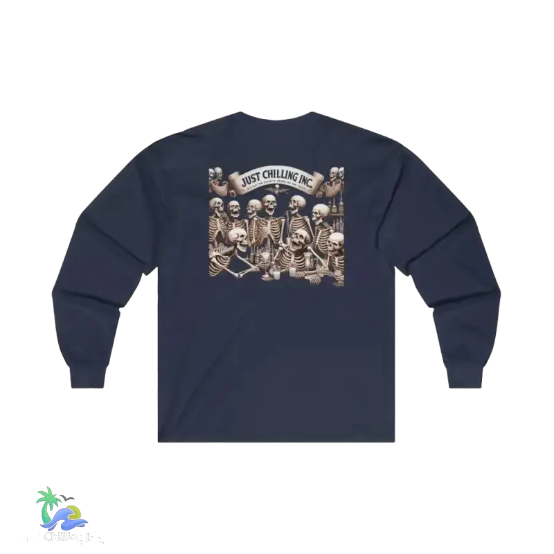 Ultra Cotton Long Sleeve Tee - Drunken Skeletons - Just Chilling Inc.Just Chilling Inc.
