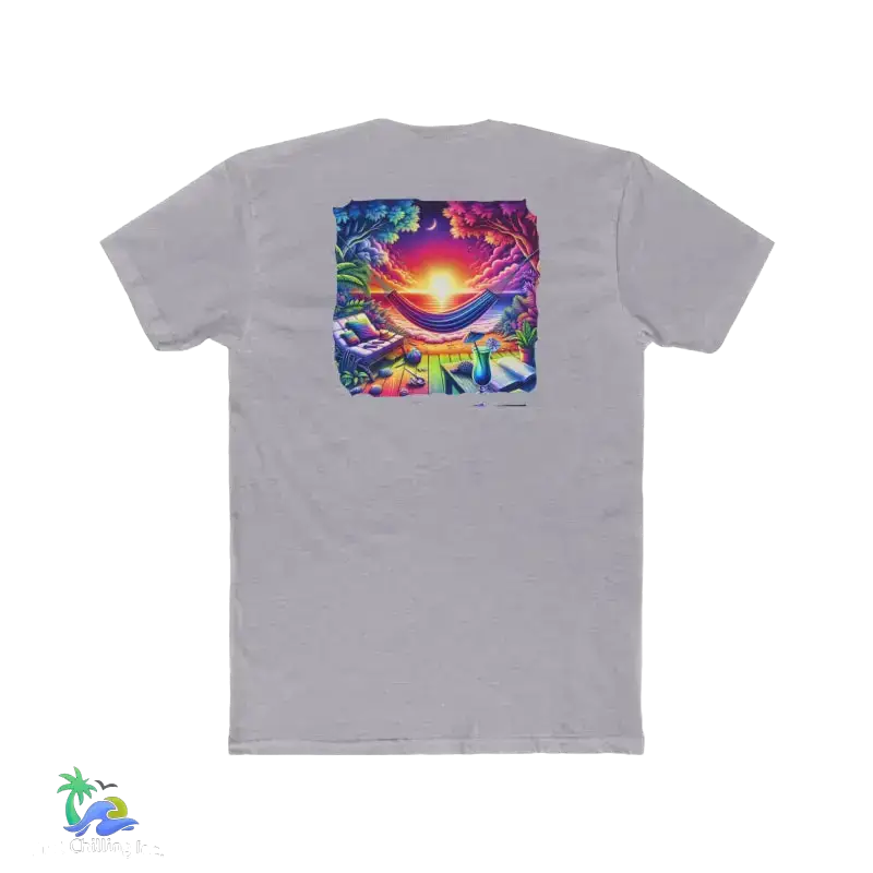 Unisex Cotton Crew Tee just chilling tshirt - Heather Grey / S - T-Shirt