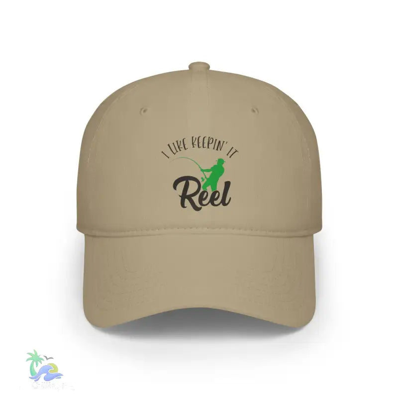 Unisex Distressed Cap I Like Keeping it reel - Khaki / One size - Hats