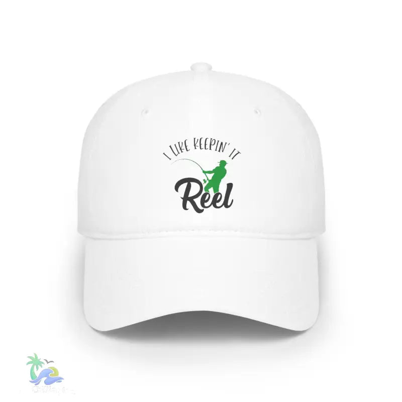 Unisex Distressed Cap I Like Keeping it reel - White / One size - Hats