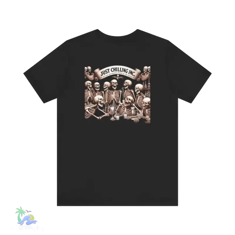 Unisex Jersey Short Sleeve Tee- drunken skeleton tshirt - Black / S - T-Shirt