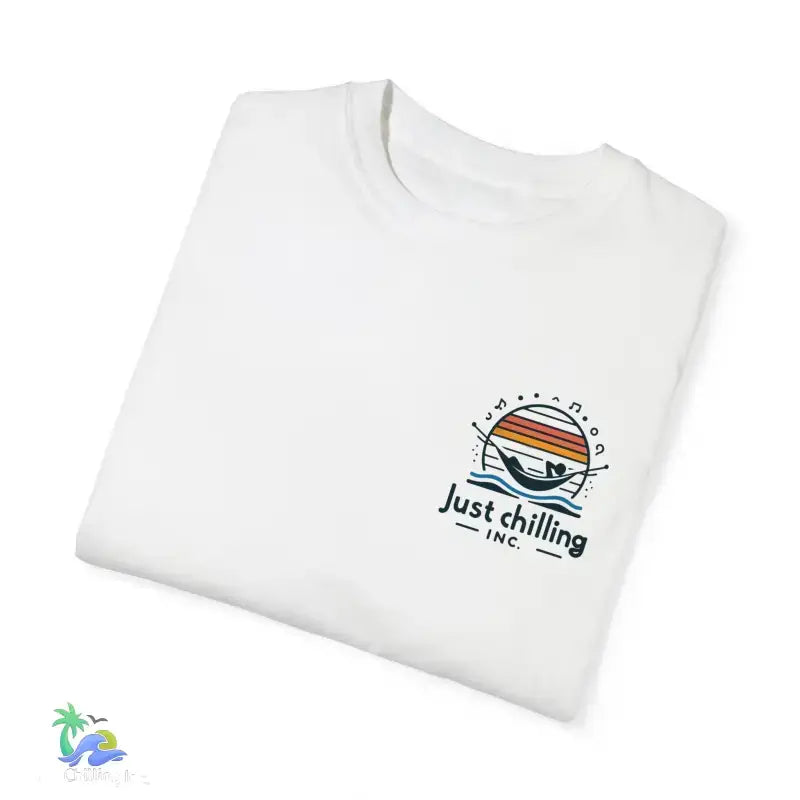 Unisex Garment - Dyed T - shirt Just Chilling at the waterfall - Just Chilling Inc.Just Chilling Inc.