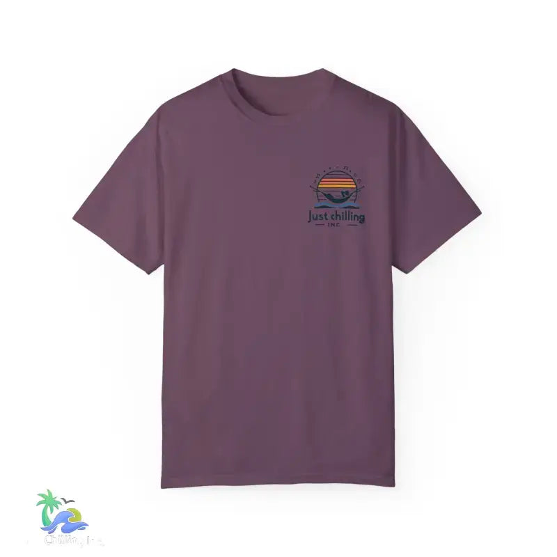 Unisex Garment - Dyed T - shirt Just Chilling at the waterfall - Just Chilling Inc.Just Chilling Inc.