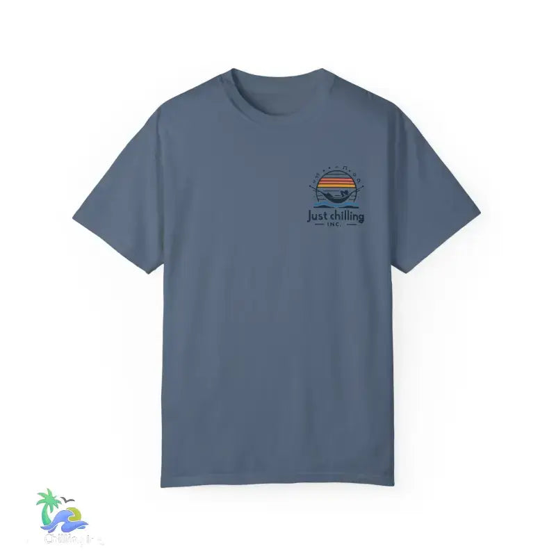 Unisex Garment - Dyed T - shirt Just Chilling at the waterfall - Just Chilling Inc.Just Chilling Inc.