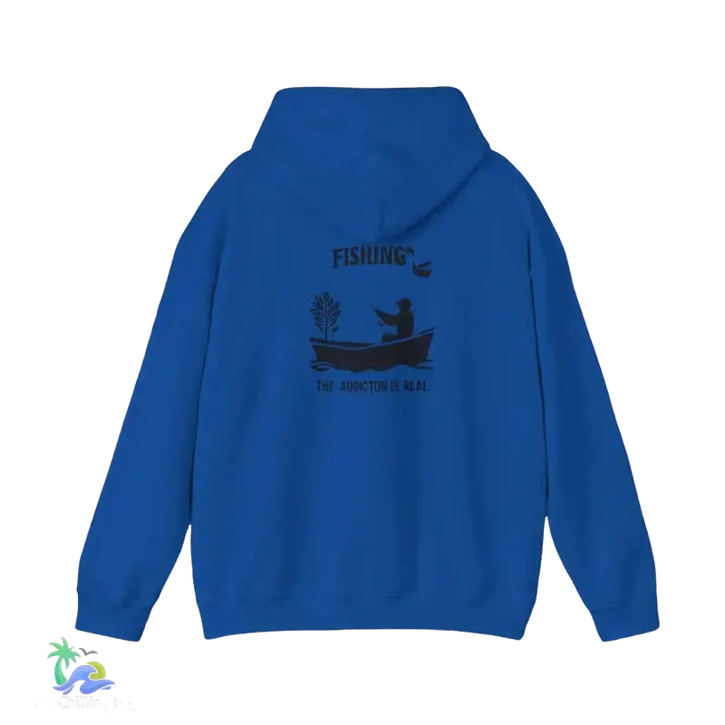 Unisex Heavy Blend™ Hooded Sweatshirt fishing addiction is real - Royal / S - Hoodie