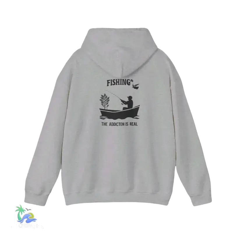 Unisex Heavy Blend™ Hooded Sweatshirt fishing addiction is real - Sport Grey / S - Hoodie