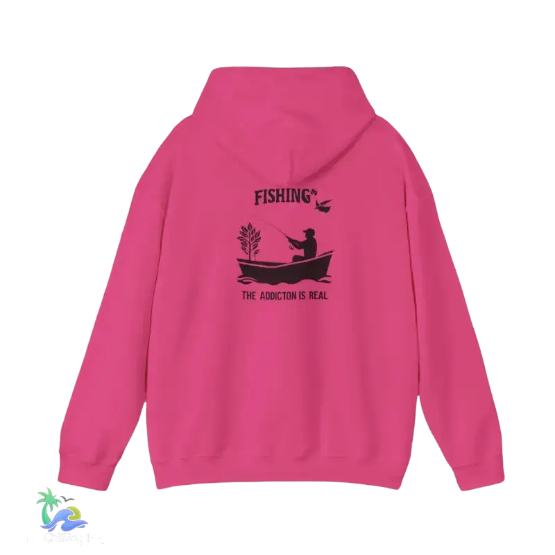 Unisex Heavy Blend™ Hooded Sweatshirt fishing addiction is real - Heliconia / 3XL - Hoodie