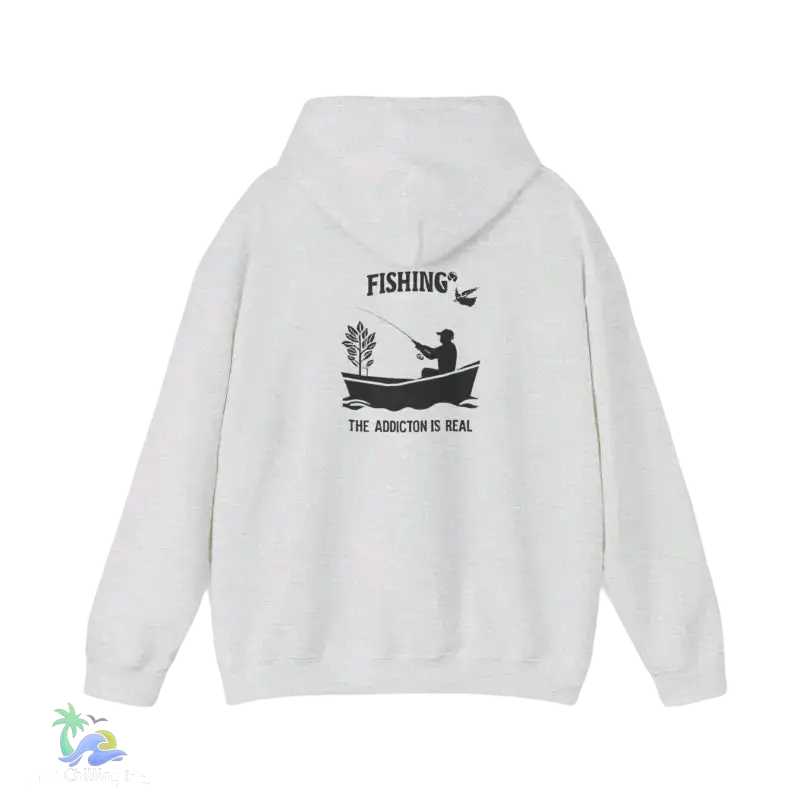 Unisex Heavy Blend™ Hooded Sweatshirt fishing addiction is real - Ash / S - Hoodie