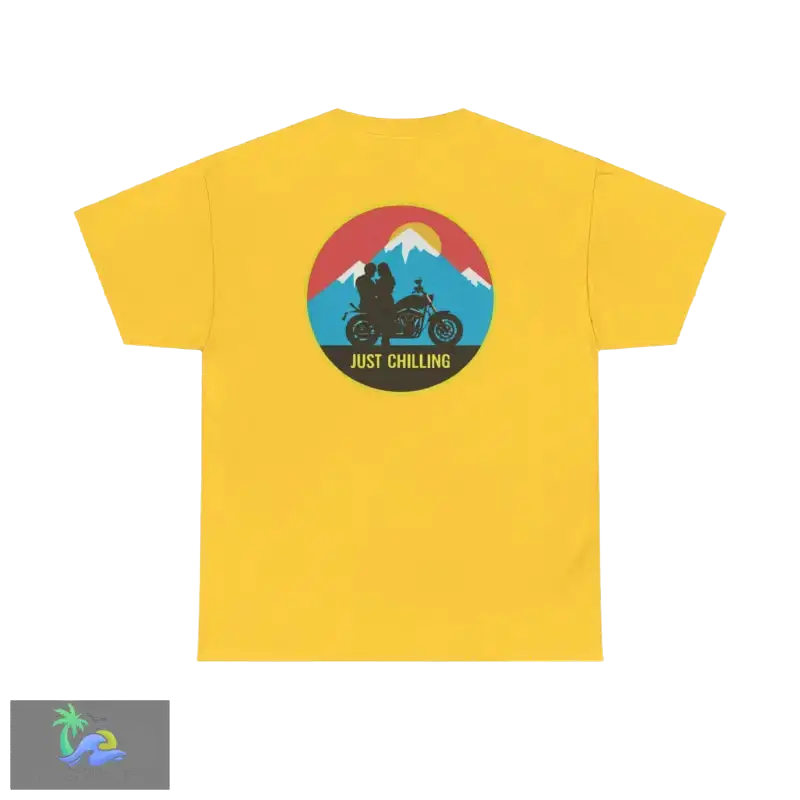 Unisex Heavy Cotton Tee biker couple tee - Just Chilling Inc.Just Chilling Inc.