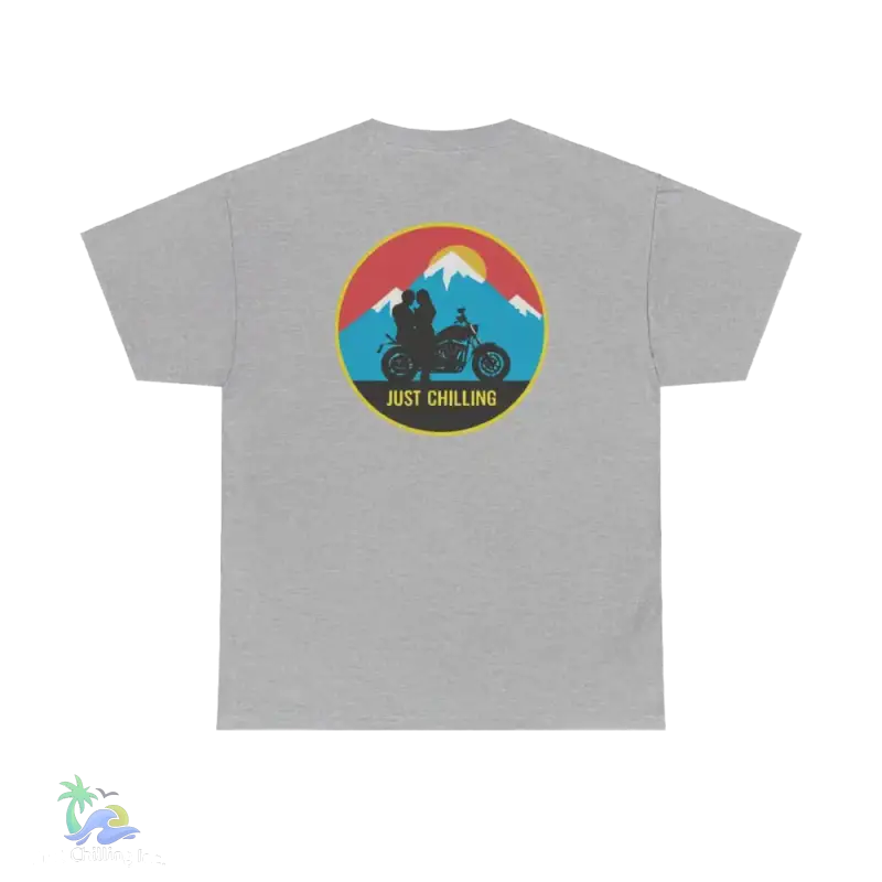 Unisex Heavy Cotton Tee biker couple tee - Just Chilling Inc.Just Chilling Inc.